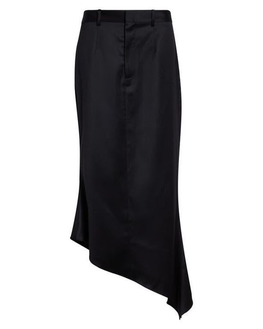 GRACE LING Black Tailored Angular Stretch Wool Skirt
