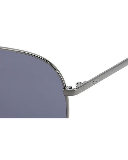 Fossil Blue 60Mm Pilot Sunglasses for men