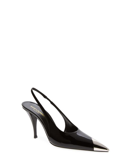 Saint Laurent Vesper Slingback Pump in Black Lyst