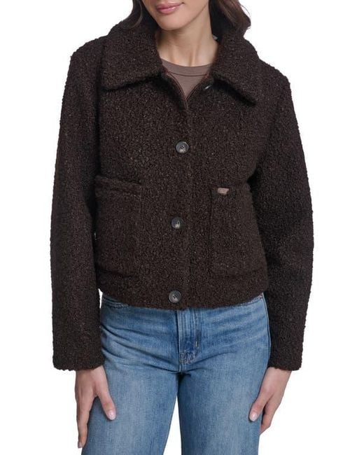 Levi's Black Cropped Bouclé Jacket