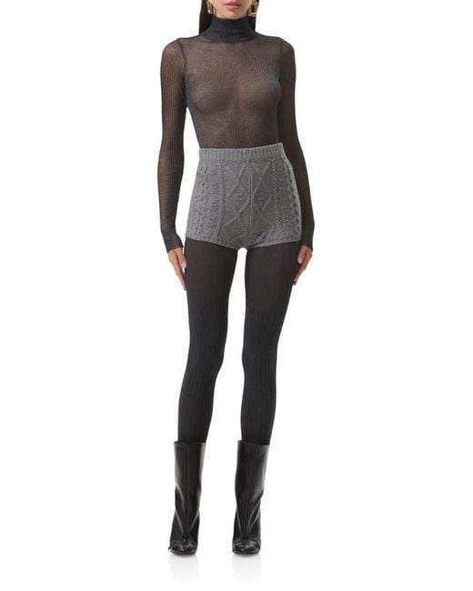AFRM Black Benoite Sweater Shorts