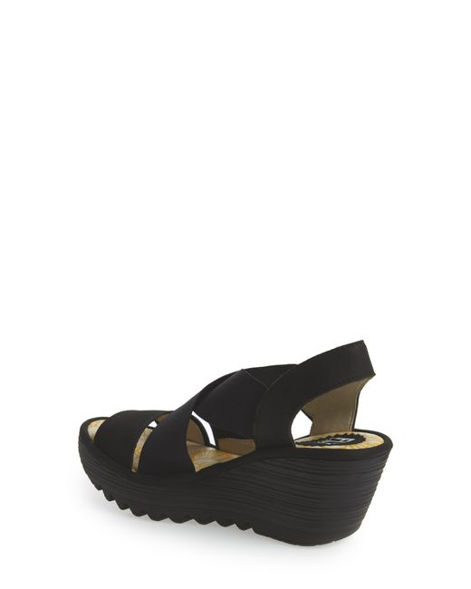 fly black wedge sandals