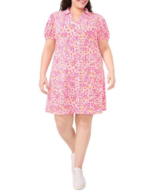 Cece Pink Floral Knit Dress