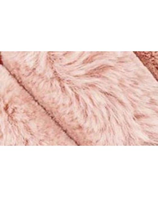 Memoi Pink Double Cross Plush Slipper