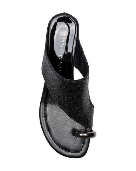 Donald J Pliner Black Vesna Toe Loop Wedge Sandal