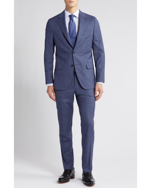 Peter Millar Blue Tailored Fit Stretch Wool Suit for men
