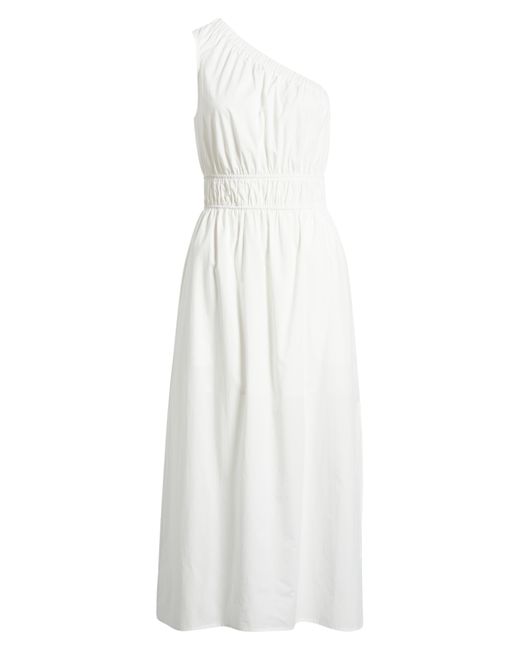 Rails White Selani One-shoulder Cotton Blend Midi Dress
