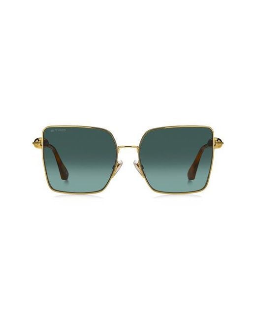 Etro Green 59Mm Geometric Square Sunglasses