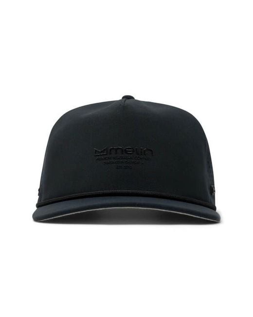 Melin Black Coronado Hydrolite Performance Snapback Hat for men