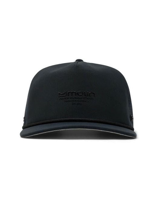 Melin Black Coronado Hydrolite Performance Snapback Hat for men