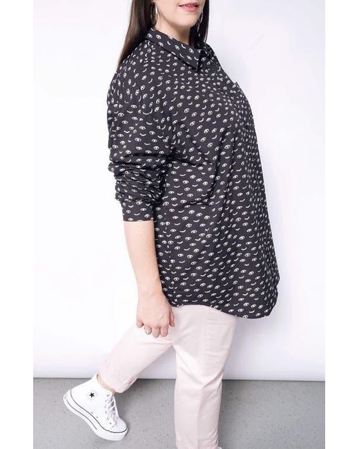 WILDFANG Black The Essential Long Sleeve Oversized Wrap Button Up