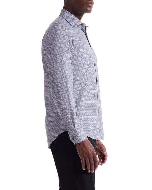 Bugatchi Blue James Ooohcotton Button-Up Shirt for men