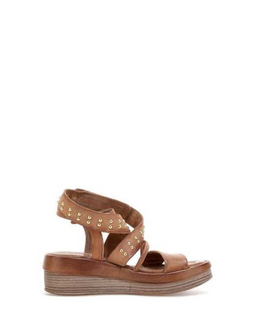 A.s.98 Brown Shiloh Studded Wedge Sandal