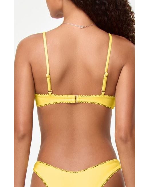 LSPACE Orange Whimsy Bikini Top