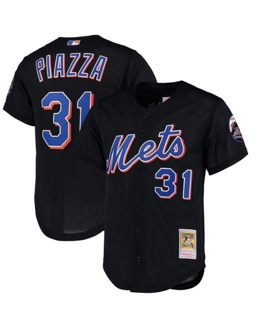 Mitchell & Ness Mike Piazza Black New York Mets Cooperstown Collection Mesh Batting Practice Button-up Jersey At Nordstrom for men