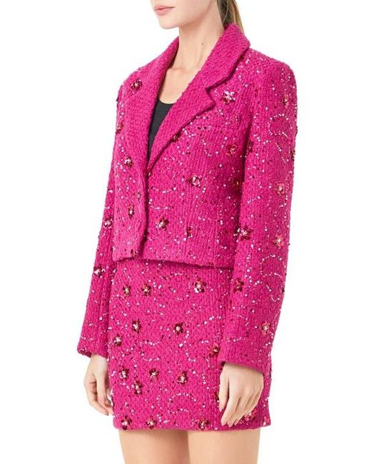 Endless Rose Pink Sequin Crop Blazer