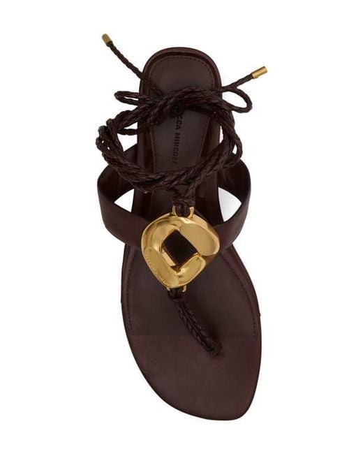 Rebecca Minkoff Brown G Ankle Wrap Sandal