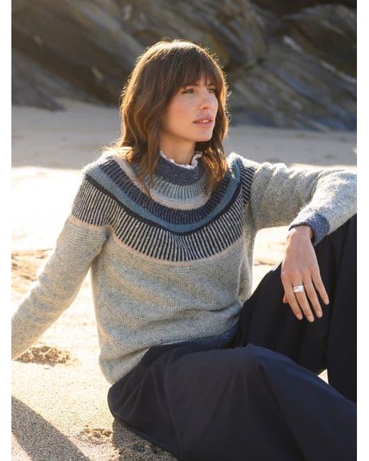 Celtic & Co. Blue Statement Donegal Wool Sweater