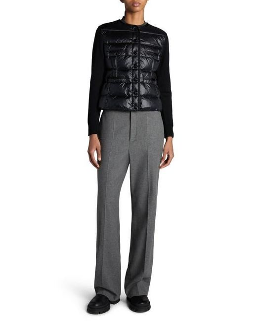 Moncler Black Mixed Media Down Cardigan