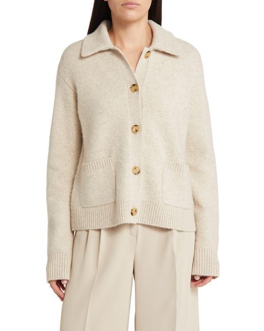 Nordstrom Natural Wool & Cashmere Collar Cardigan
