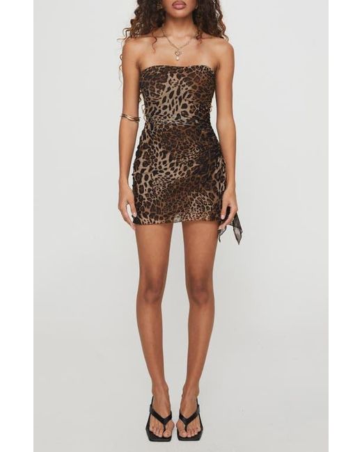 Princess Polly Multicolor Donelli Strapless Asymmetric Mesh Minidress