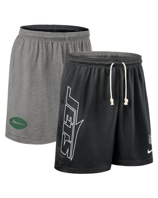 Nike Gray New York Jets Sideline Reversible Performance Shorts for men