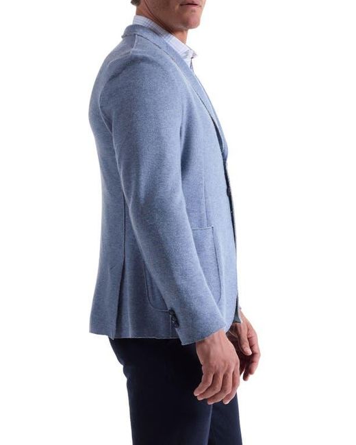 Bugatchi Blue Wool Blend Laser Cut Blazer for men