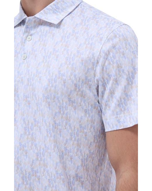 Bugatchi White Victor Ooohcotton Pineapple Print Polo for men