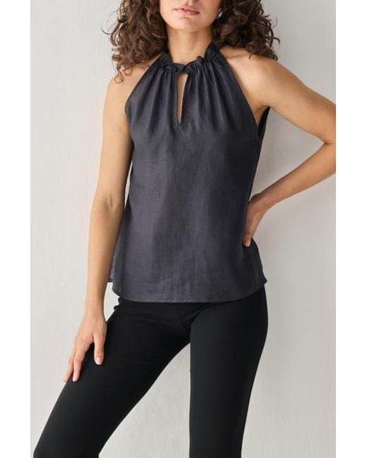 REISTOR Blue Halter Neck Top