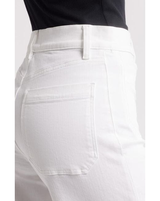 FRAME White Le Pixie Slim Palazzo Patch Pocket High Waist Wide Leg Jeans