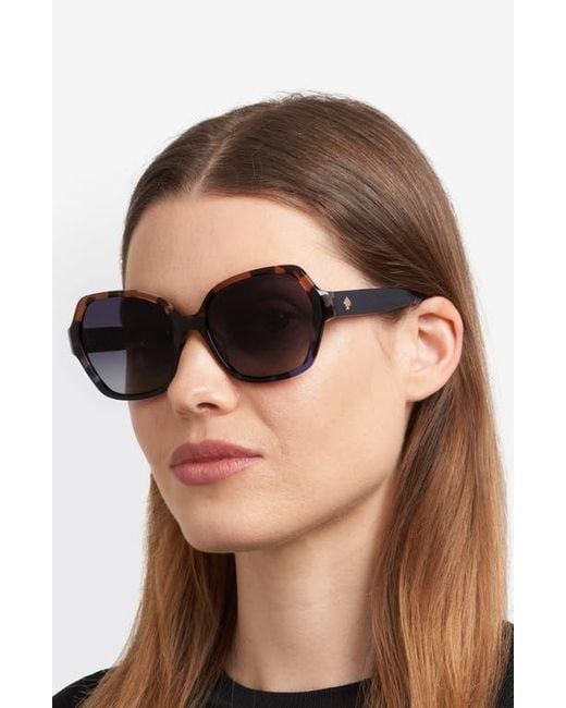 Kate Spade Black Layne 57Mm Geometric Square Sunglasses