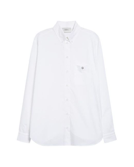 Coperni White Boyfriend Logo Cotton Button-Down Shirt