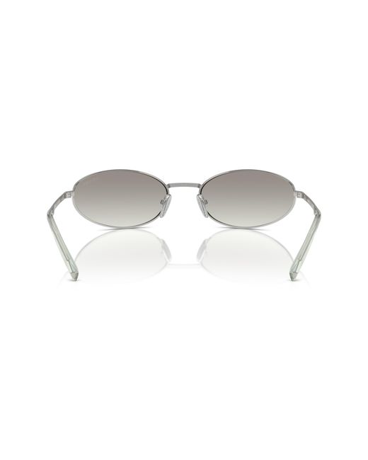 Prada Metallic 59mm Oval Sunglasses for men