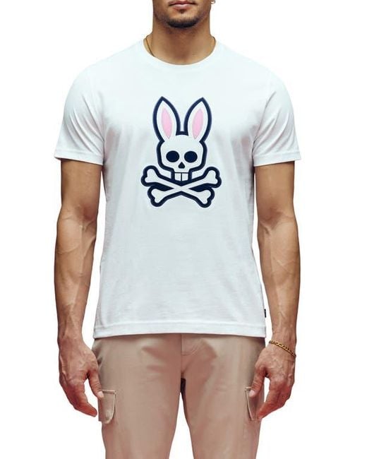 Psycho Bunny White Archive Bunny Graphic T-Shirt for men