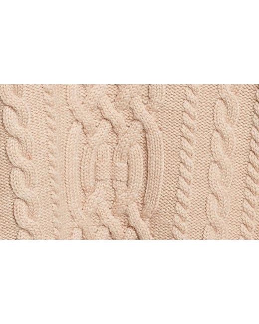 Versace Natural Medusa Embroidered Cable Knit Virgin Wool Sweater for men