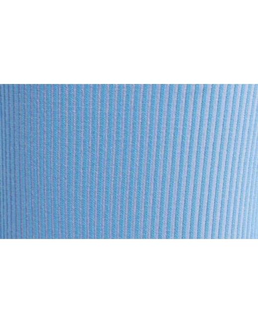 Item M6 Blue Two Tone Rib Compression Crew Socks