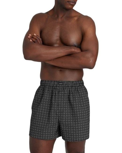 Tommy John Brown Assorted 3-Pack Woven Cotton Boxers for men