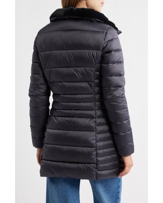 Save The Duck Black Caroline Water Repellent Satin Puffer Jacket