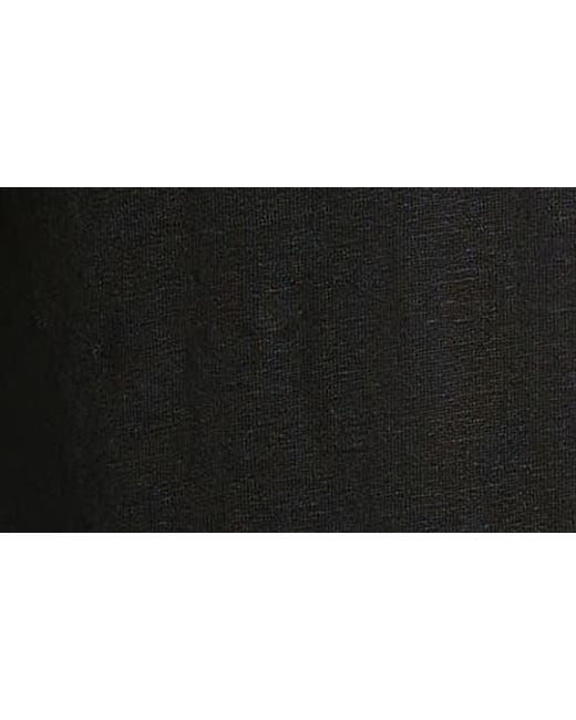 Vince Black Notch Neck Long Sleeve Slub Linen T-Shirt for men