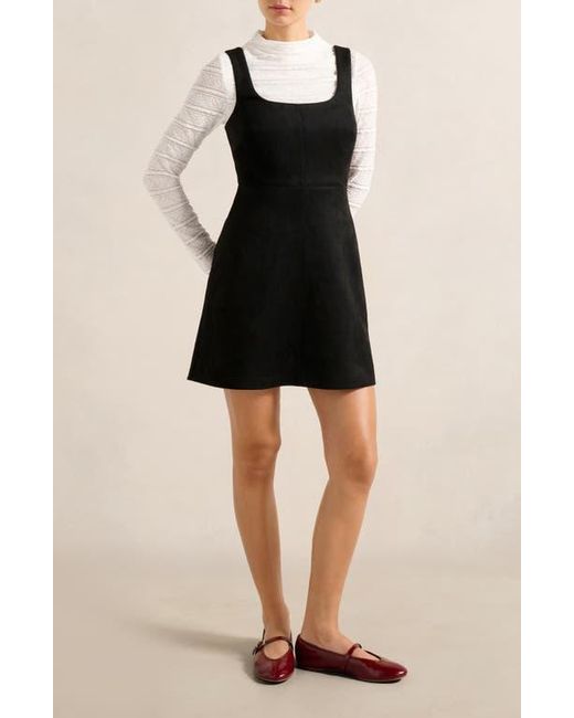 EVER NEW Black Gracie Funnel Neck Top & Faux Suede Minidress Set