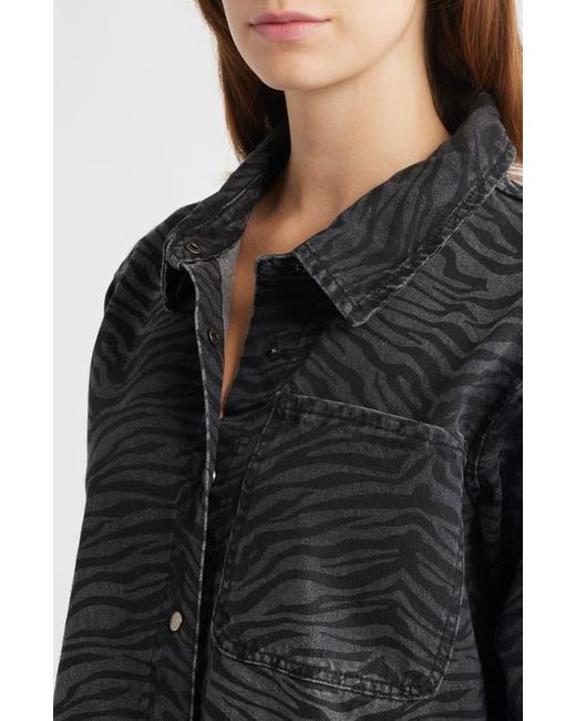 PTCL Black Ainhoanon Zebra Print Denim Shacket