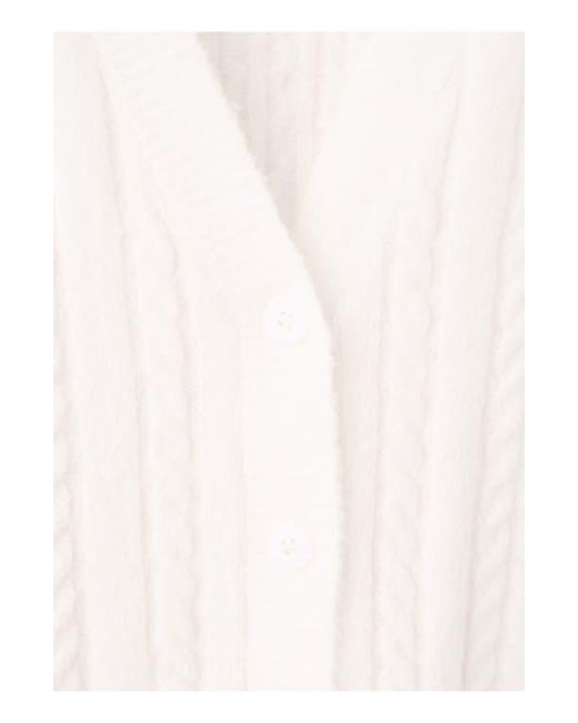 Mango Multicolor Cable V-Neck Cardigan