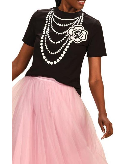 トップス L.G.B. trompe-l'oeil Tshirt Isaac Mizrahi New York Trompe L'Oeil Necklace Graphic T-Shirt in