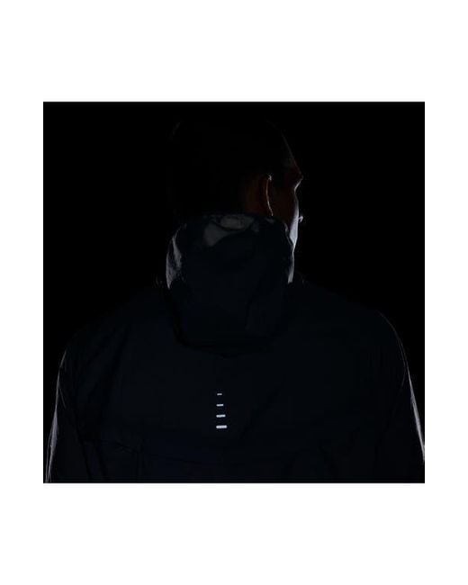 Nike Gray Stride Dri-Fit Uv Hooded Running Jacket for men