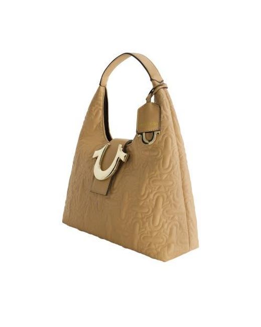 True Religion Brown Quilted Horseshoe Medium Hobo