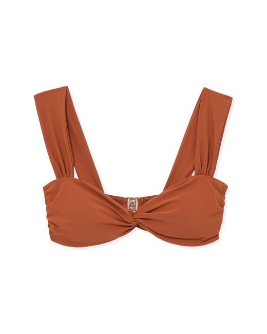 Reiss Black Hallie Twist Front Bikini Top