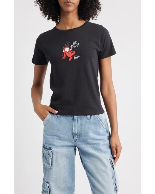 GOLDEN HOUR Blue Kewpie L'Il Devil Cotton Graphic T-Shirt