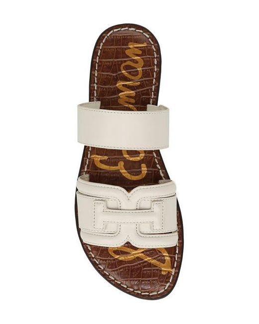 Sam Edelman White Gabi Two-Strap Slide Sandal