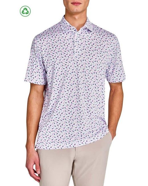 Con.struct White Regular Fit Koi Fish Recycled Performance Golf Polo for men