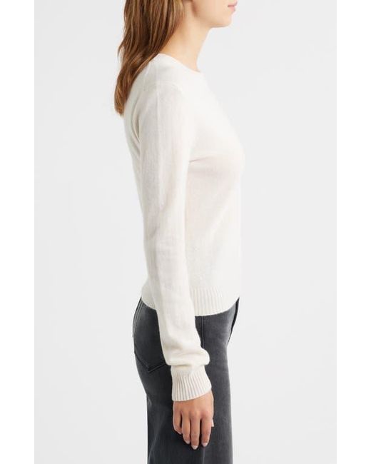 Reformation White Lian Crewneck Cashmere Sweater